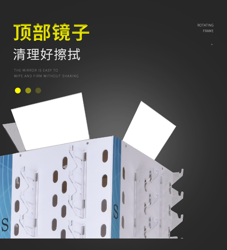 新款旋转式眼镜店太阳镜陈列架落地眼镜展示架带镜子眼镜展柜货架详情4