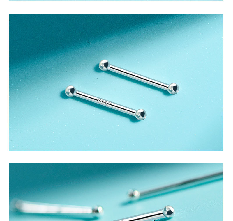 s999足银养耳洞耳钉女小巧迷你双头耳棒耳骨钉韩版简约圆耳针耳详情45