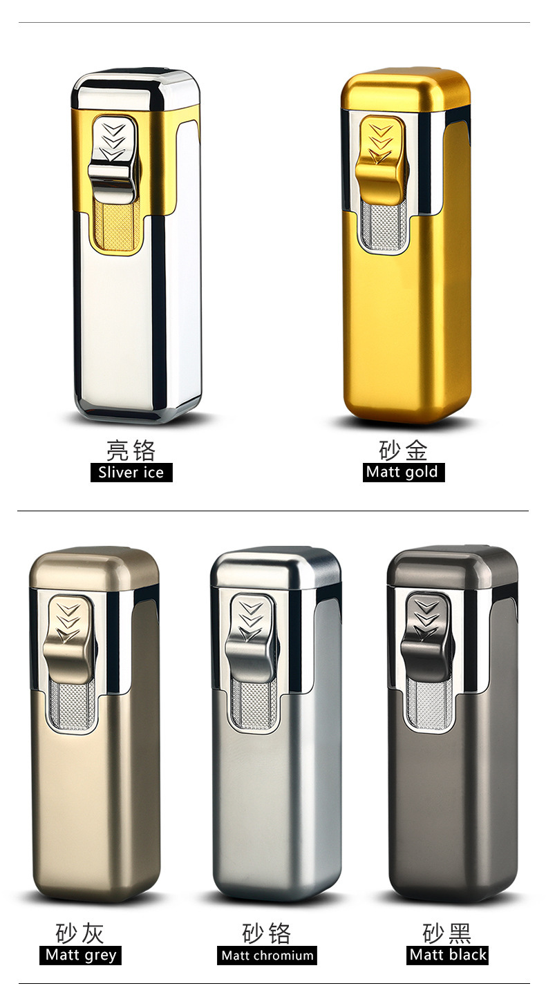 HL1005强力四火直冲蓝焰充气打火机男式金属雪茄防风气体打火机详情9