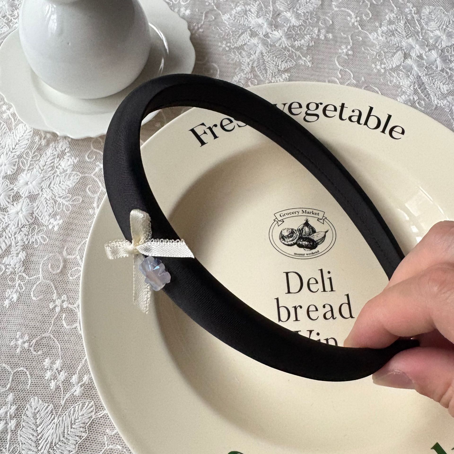 Spring new solid-color satin hair band for women, high head pressure headband, high-end and light luxury hair tie and hairpin headwear pic 44