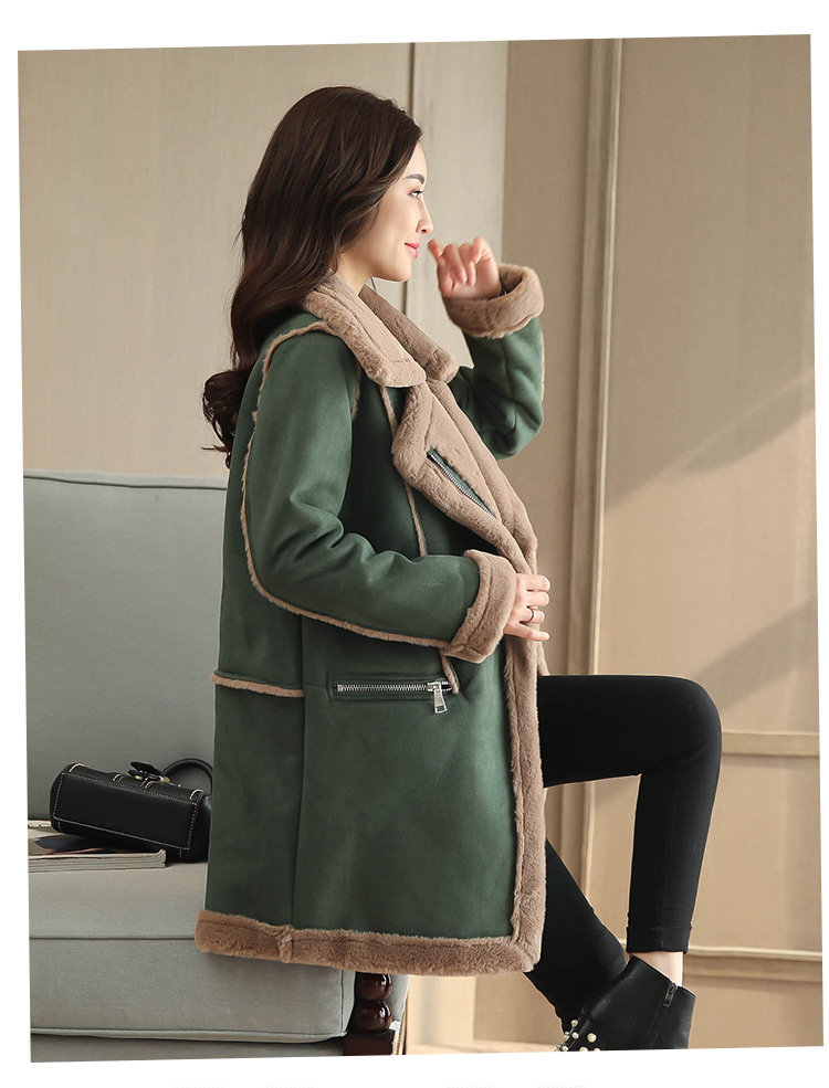 New mid-length cotton-padded jackets for women in winter, with thickened cotton-padded clothes made of deerskin, lambskin and fleece pic 13