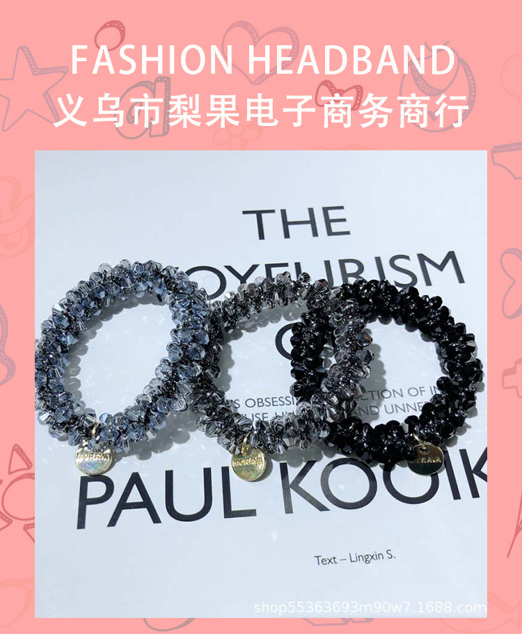 Korean headwear, pearl crystal hair band, bracelet, dual-purpose hair tie, female Internet celebrity, simple and ins fairy-style hair tie, leather band pic 1