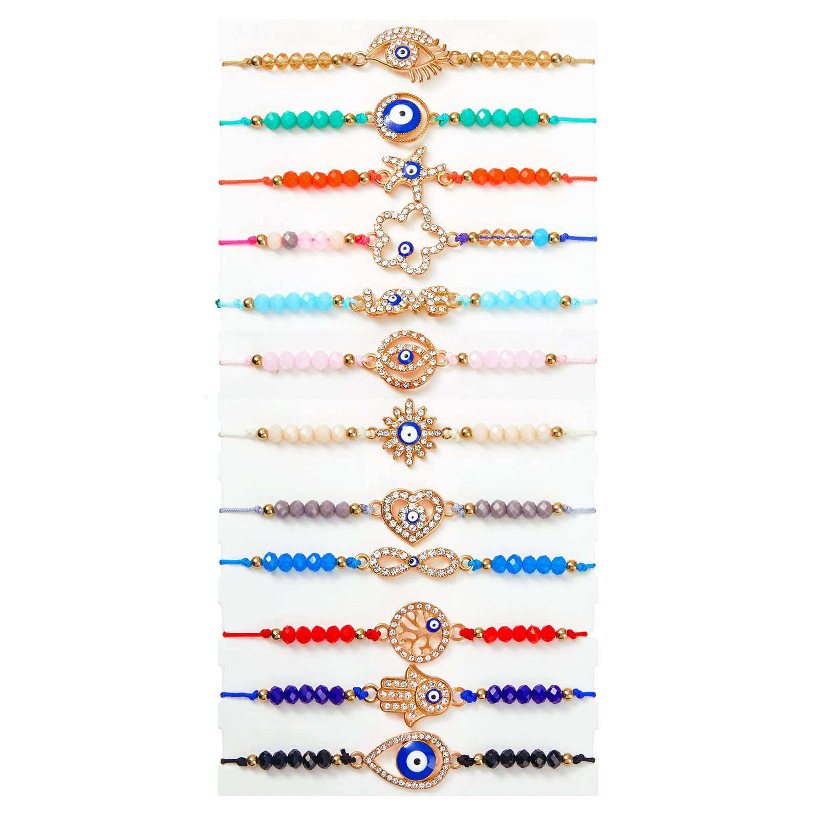 Amazon cross-border best-selling geometric diamond-encrusted cross turtle diamond-encrusted crystal beaded bracelet for men and women, friendship bracelet pic 7