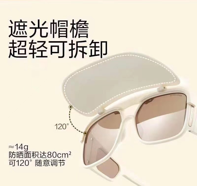 New sunglasses folding sunglasses portable under-focus hat style sunshade sunglasses cushion case polarized glasses pic 1