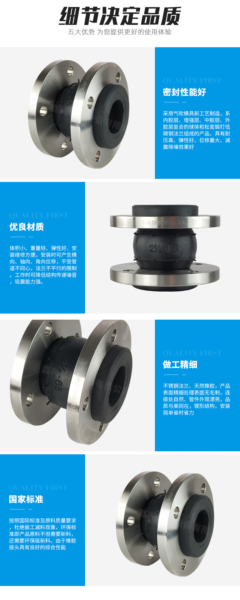 KXT可曲挠橡胶软接头 上海法兰柔性橡胶软连接 管道橡胶膨胀节详情22