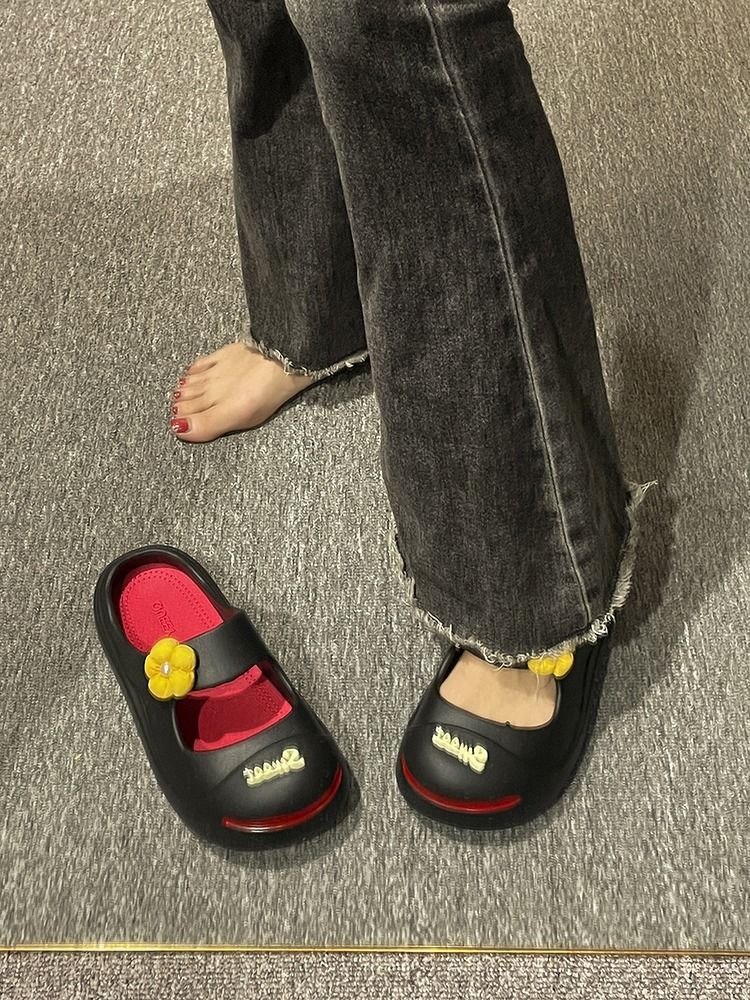 开口笑半包半拖鞋女士2023夏季新款时尚百搭可爱学生厚底凉拖鞋女详情33