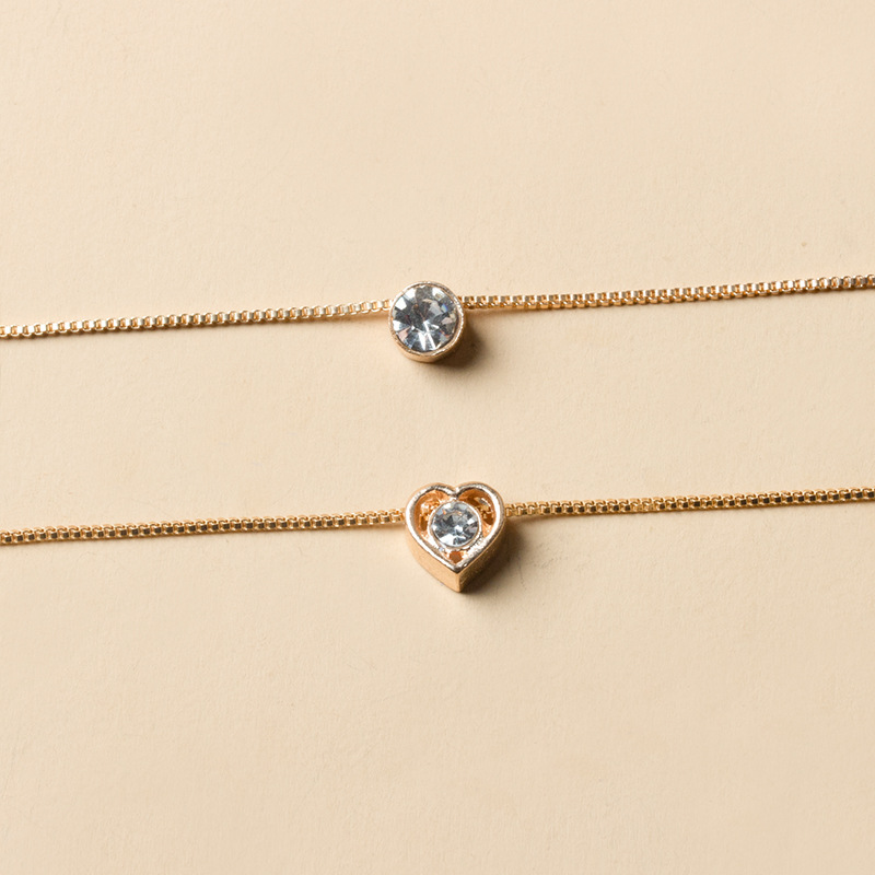 欧美跨境爆款饰品时尚合金多层爱心水滴吊坠复古百搭项链锁骨链女详情15