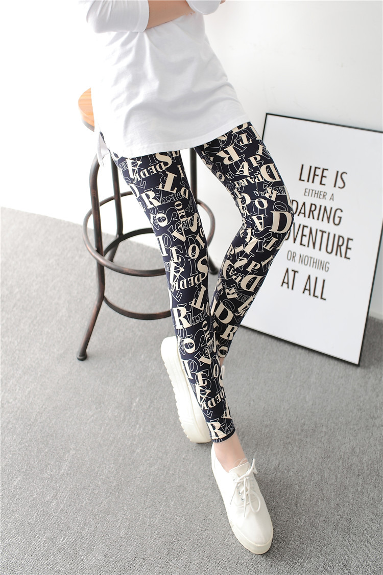 New spring dress, large-sized stretch, colorful star graffiti, personalized leggings for women pic 44
