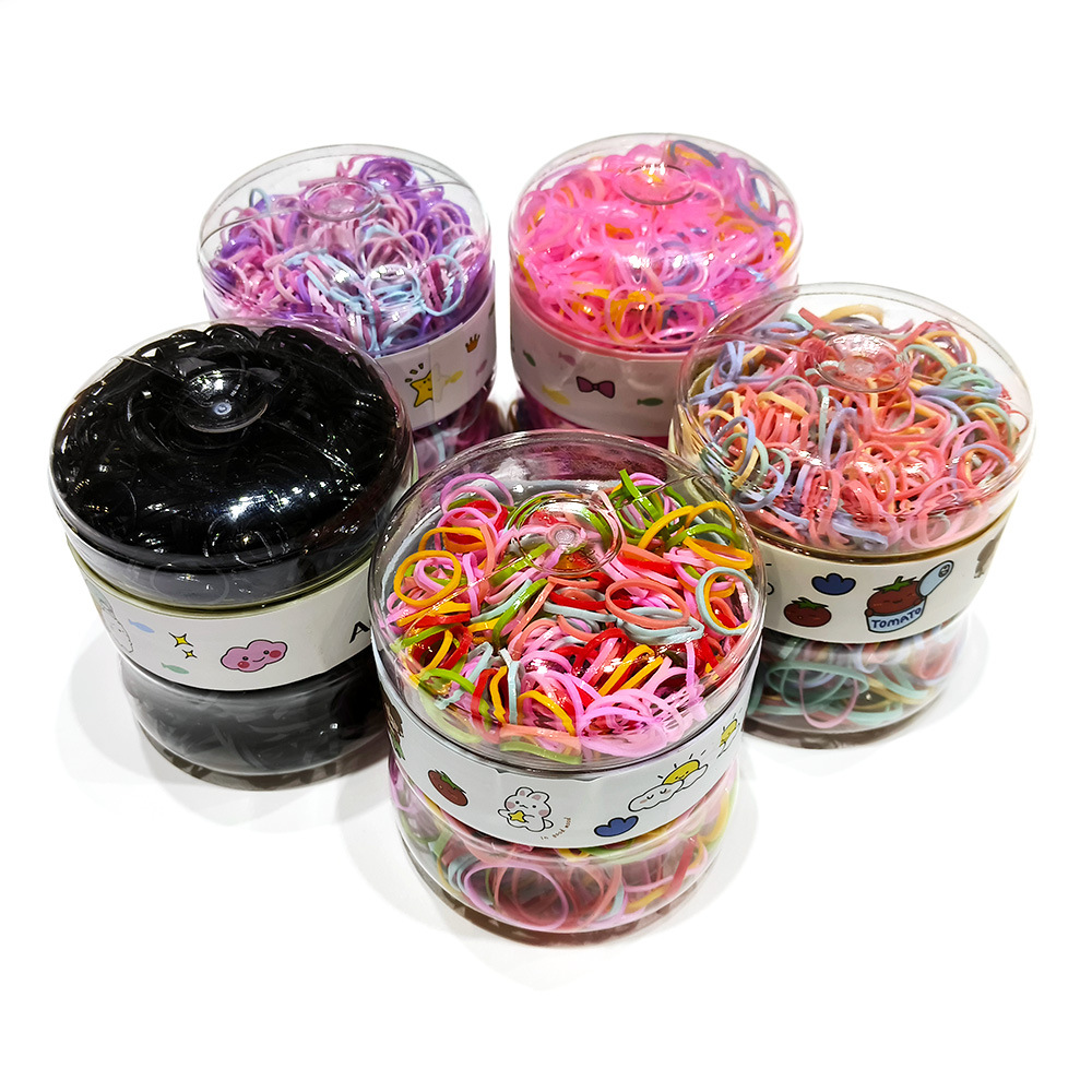 600条罐装皮筋圈儿童可爱彩色橡皮筋一次性强拉不断高弹力小发圈详情4