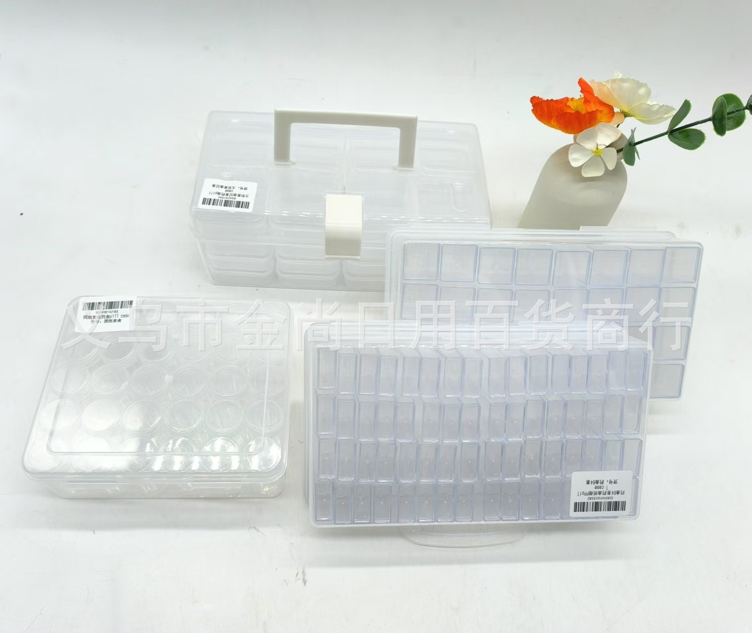 64 medicine boxes, transparent plastic storage boxes, for organizing ear studs, earrings, detachable jewelry boxes, and multi-compartment jewelry pic 5