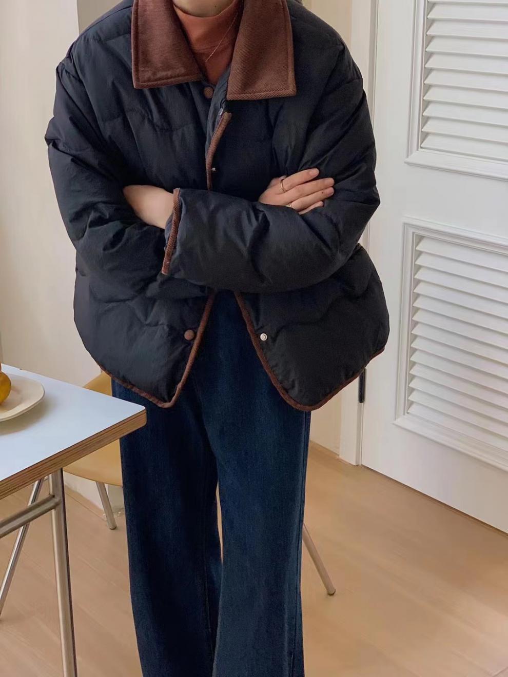 Lapel Dongdaemun light down cotton-padded jacket for women, short chanel-style cotton-padded jacket, casual coat for winter pic 37