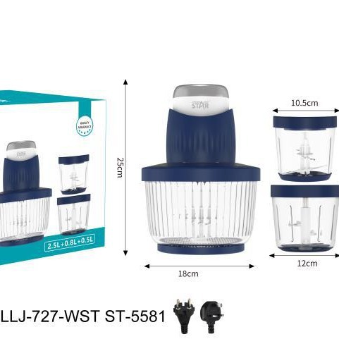 winning star Cross-border Household Garlic minced Meat and Complementary Food Multi-functional Three-in-one Food Processor pic 2