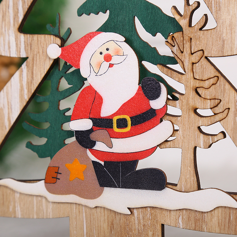 Christmas decorative wooden ornaments, table ornaments, Christmas gifts, three-dimensional wooden mini Christmas trees pic 10
