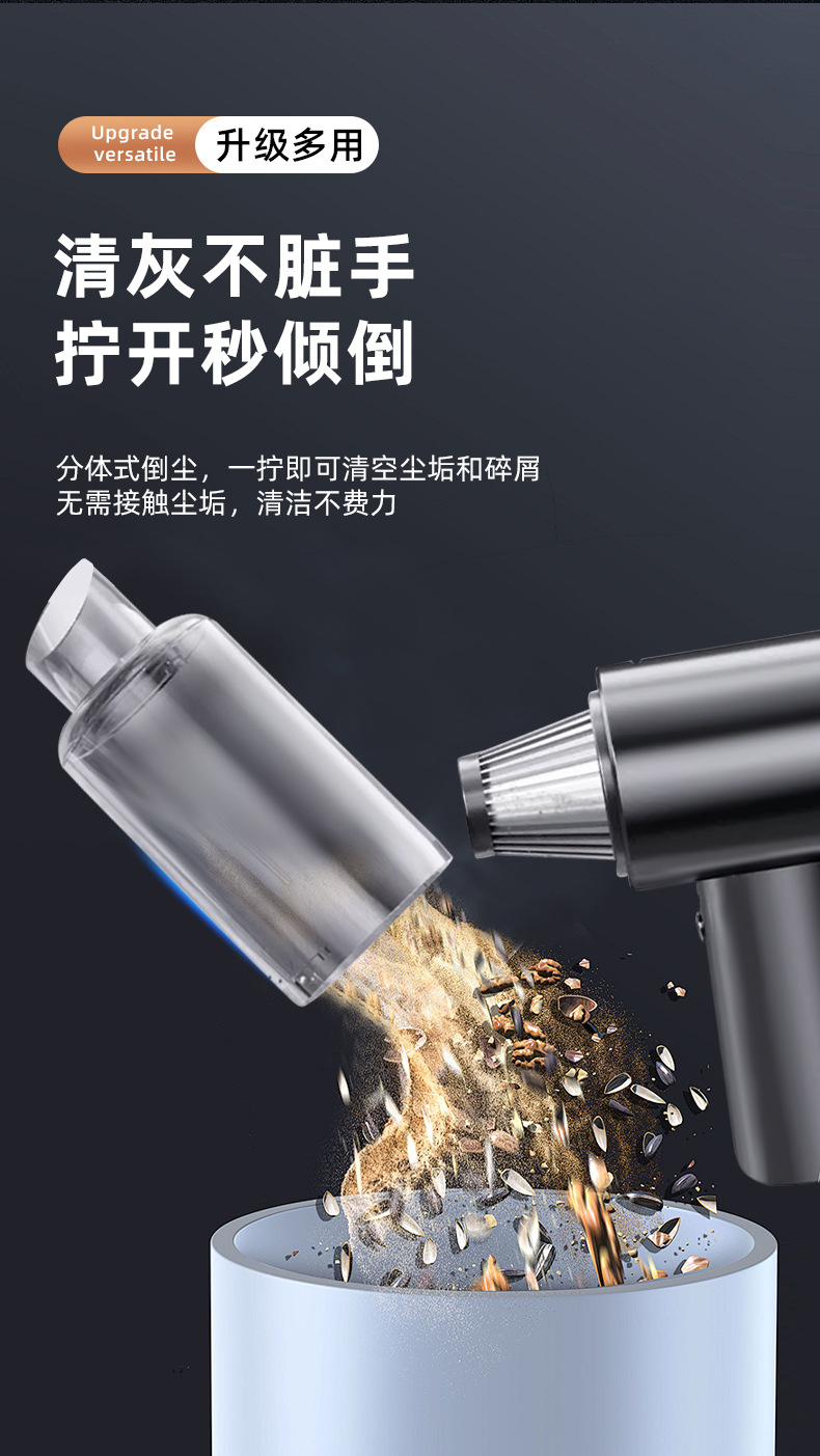 车载吸尘器大吸力吸尘器无刷电机车载吸尘器手持式家用无线吸尘机吹吸一体无线小型吸尘器多功能家车两用吸尘器详情15
