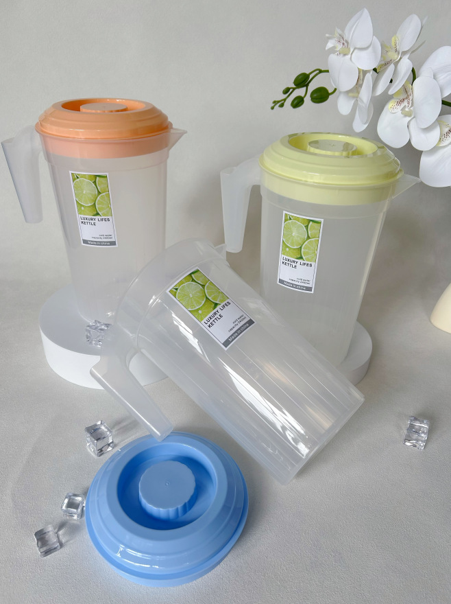 New plastic cold water bottle with large capacity for household tea brewing, measuring pot, milk tea shop cold water bottle with scale, commercial use pic 1