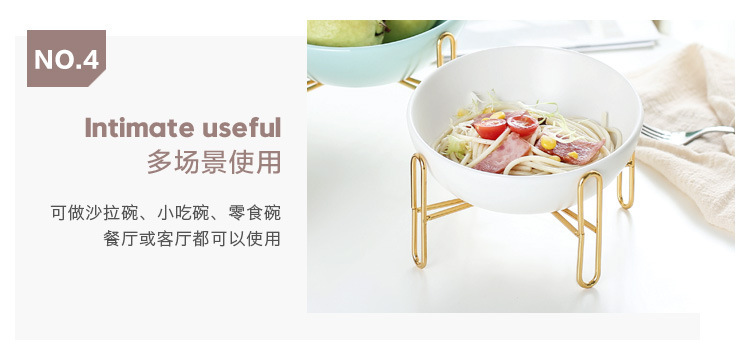 Nordic creative household ceramic tableware with metal racks, pet ceramic bowls, pet feeders pic 7