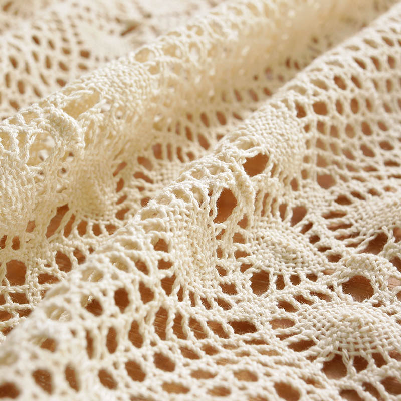 American retro hollowed-out patchwork InS-style round table cloth, rectangular Western-style tablecloth and placemat finished tablecloth pic 7