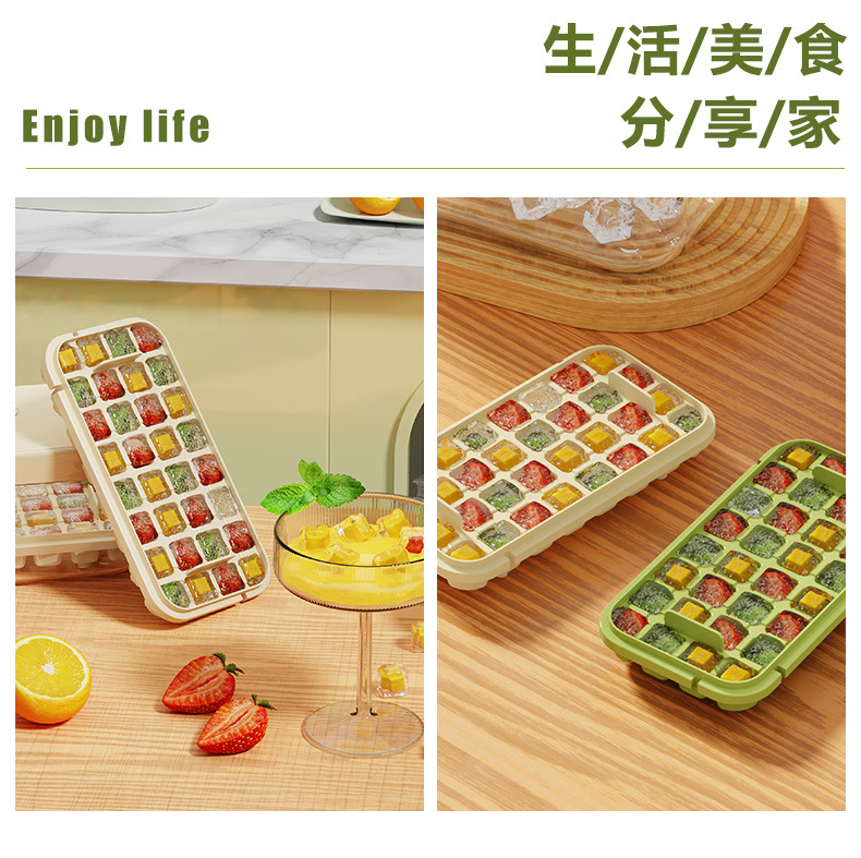 Ice cube mold, ice cube maker, household refrigerator, ice box with lid, ice storage box, press-type, easy-to-demold ice cube tray pic 5