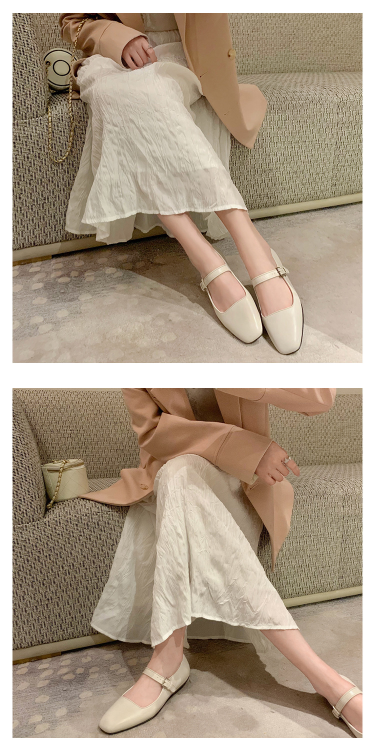 高级感羊皮软底真皮玛丽珍单鞋女鞋一字扣带浅口平底鞋小皮鞋剽鞋详情9