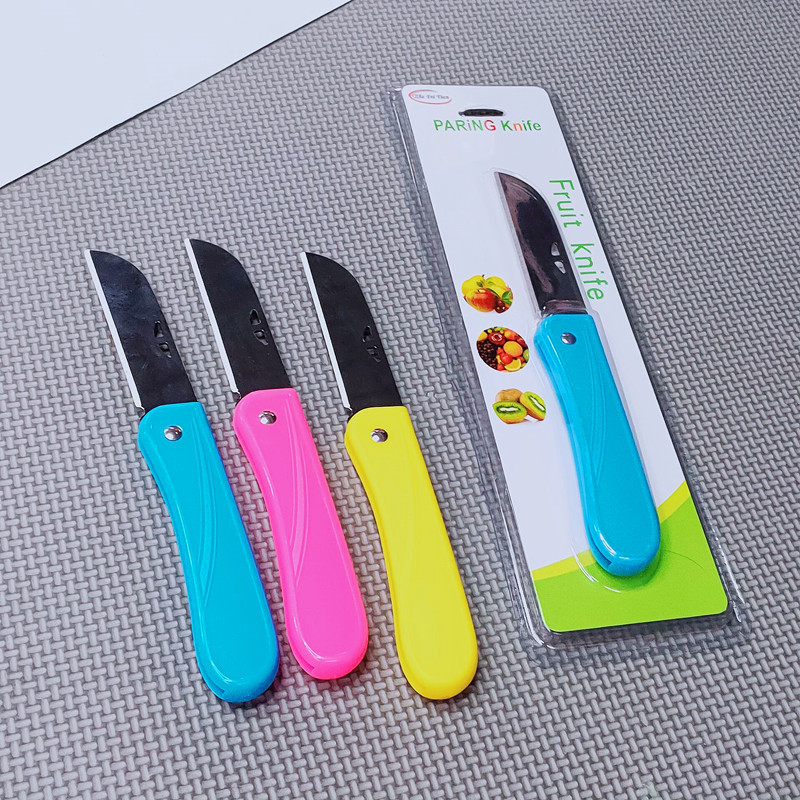 Factory direct supply of 1372 colorful folding knives, folding fruit knives, outdoor knives wholesale, 2-yuan supermarket pic 1