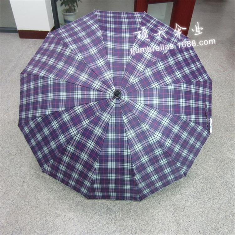 Customized 12K patterned Scottish checkered polka dot straight bone umbrellas for both domestic and foreign trade, Fujian Jinjiang umbrellas pic 14