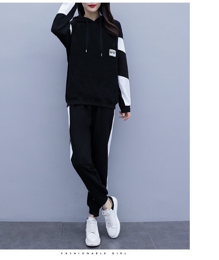 200斤大码女装胖mm套装2020年春秋季韩版宽松休闲时尚运动两件套 pic 7