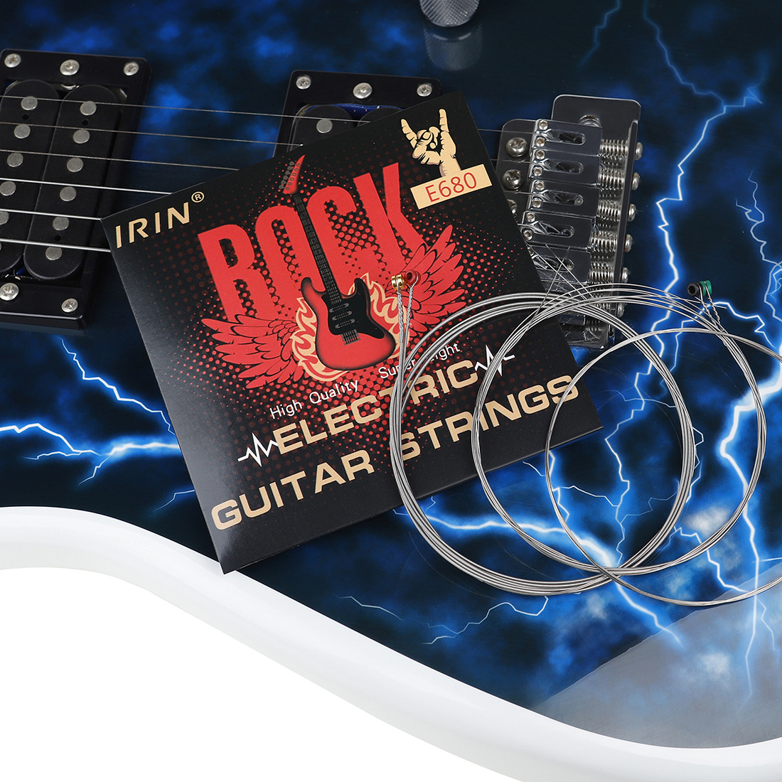 IRIN电吉他弦银色不锈钢电吉他琴弦一套6根套弦独立纸盒包装琴弦详情8