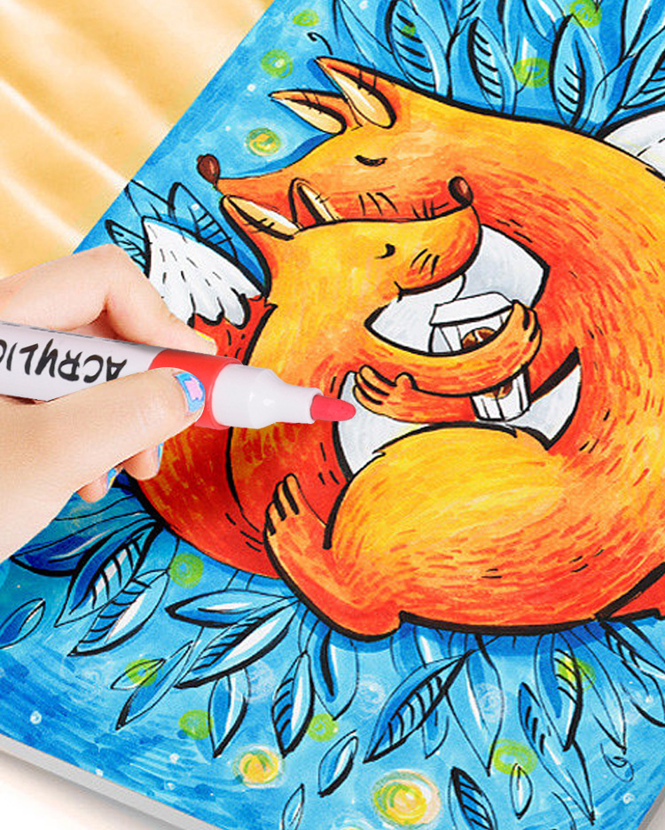 学生彩笔 儿童画笔 油性双头马克笔 绘画彩色单头马克笔套装详情3