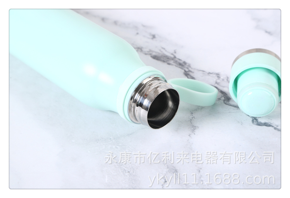 Portable cola bottle, sports frosted gradient color water cup, thermos cup, home stainless steel outdoor water bottle, shoulder strap, portable screwdriver pic 12