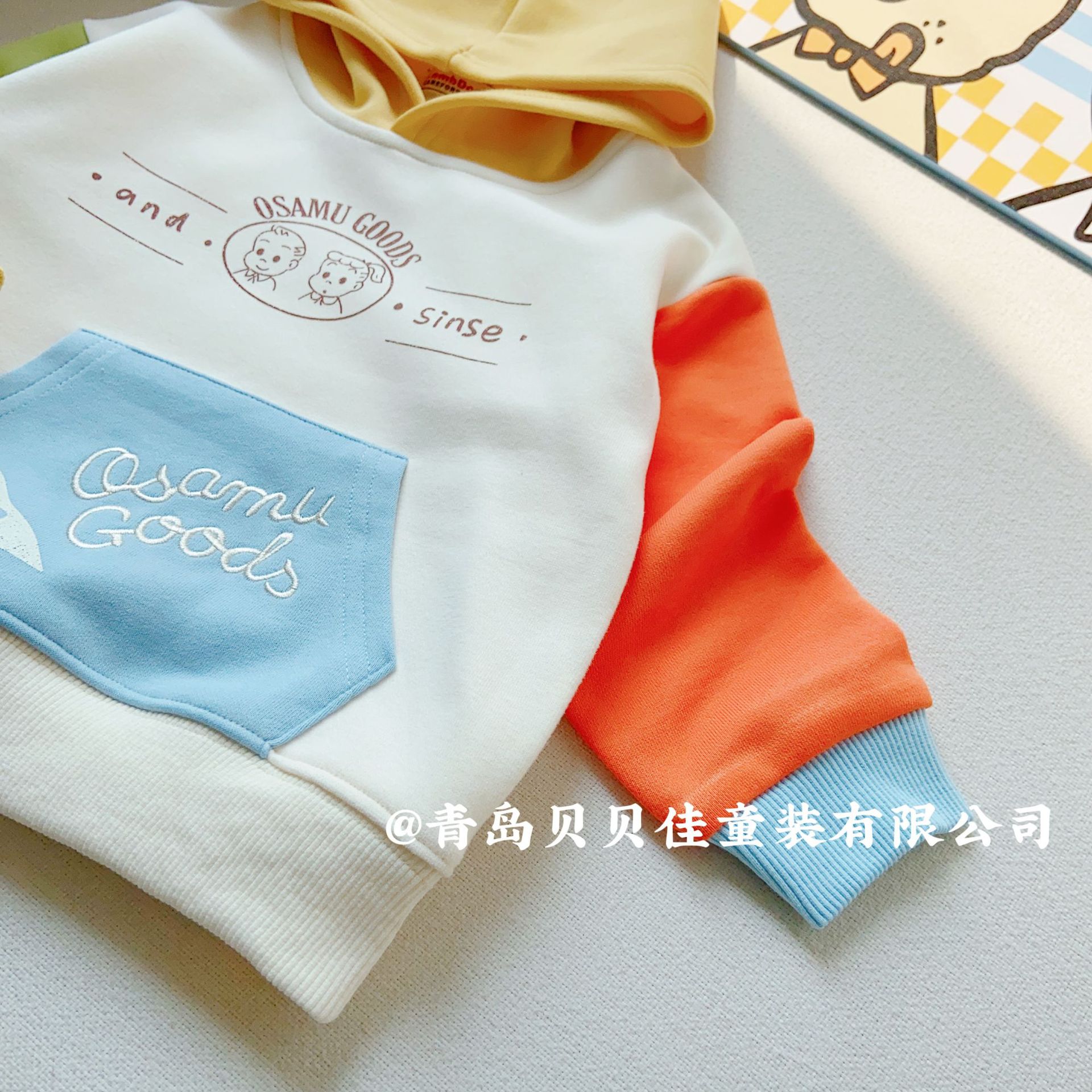 男童女童卫衣23秋冬加绒加厚小童连帽套头一体绒宽松卫衣批发零售详情24