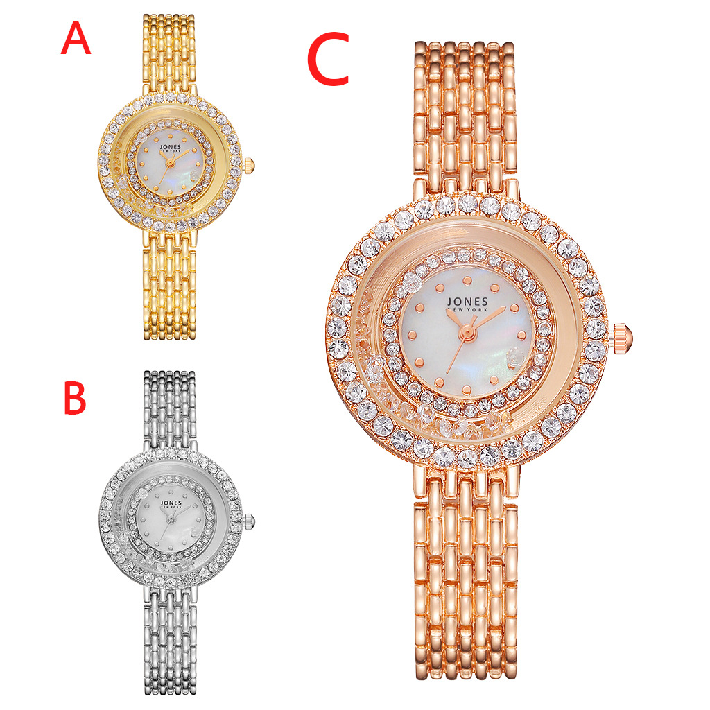 Aliexpress best-selling alloy steel mesh strap diamond-encrusted versatile watch, fashionable starry sky water diamond casual wristwatch pic 2