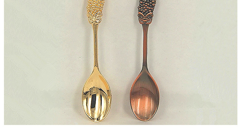 Exquisite xiaomi-shaped coffee spoon, retro spoon, alloy soup spoon, melon-shaped spoon (JY45), creative tableware decoration spoon, stainless steel dessert spoon, fruit spoon, ice cream spoon, spoon pic 31