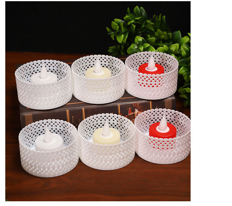 Amazon electronic candle hollowed-out candle lamp Birthday led romantic proposal atmosphere decoration mini night light pic 9