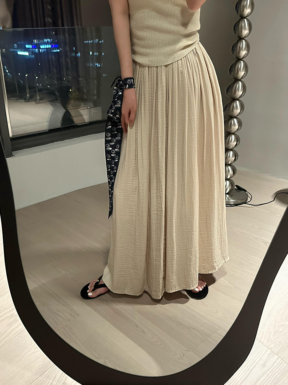 软糯飘逸可甜可盐~子川松紧腰显瘦长裙女2024夏季休闲半身裙e1316详情11