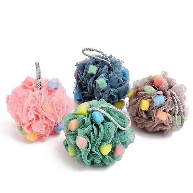 Customizable styles of bath balls from the original manufacturer, including bubble nets, bath sponges, bath balls, GRS recycled materials, and bath flowers pic 17