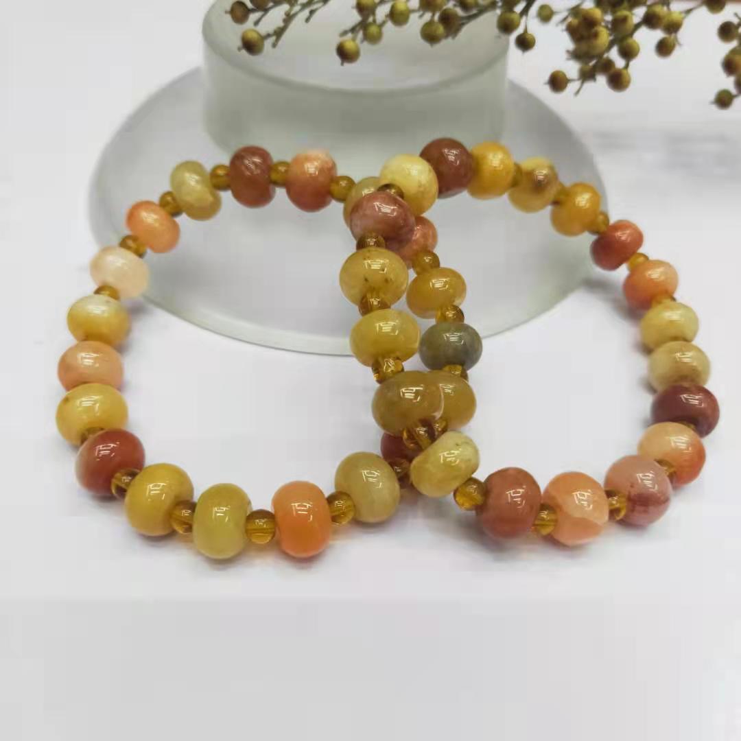 Xinjiang gold thread jade bucket bead combination bracelet, transfer bead gourd bracelet manufacturer wholesale factory price pic 4