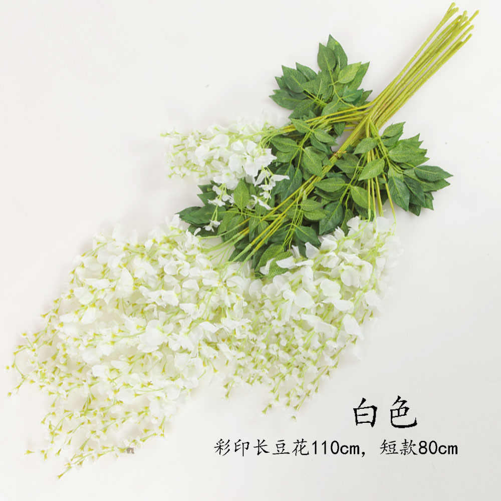 110CM simulated wisteria flower, simulated bean flower branch, bean flower strip, simulated wisteria hanging, simulated bean flower branch, wisteria strip pic 10