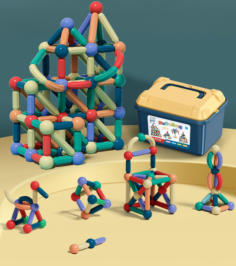 磁力棒一折早教儿童玩具男女孩宝宝幼儿教具百变积木代发一件批发详情6