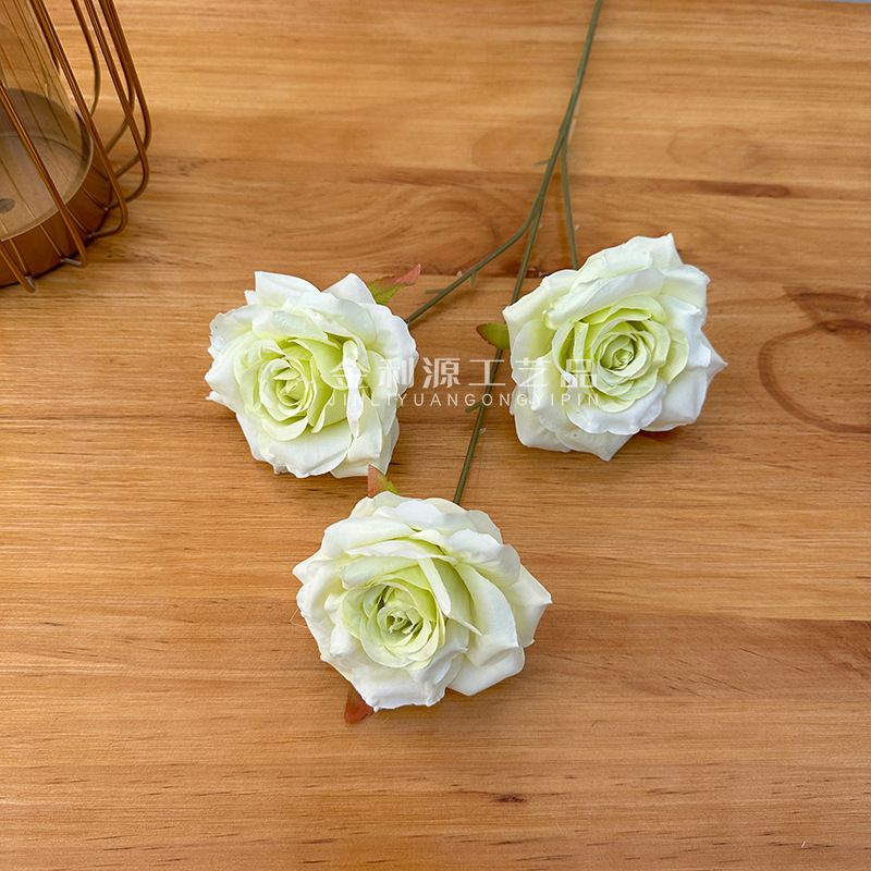 婚庆仿真花3头钻石玫瑰无叶版玫瑰花路引花材弗洛伊德玫瑰瀑布详情26