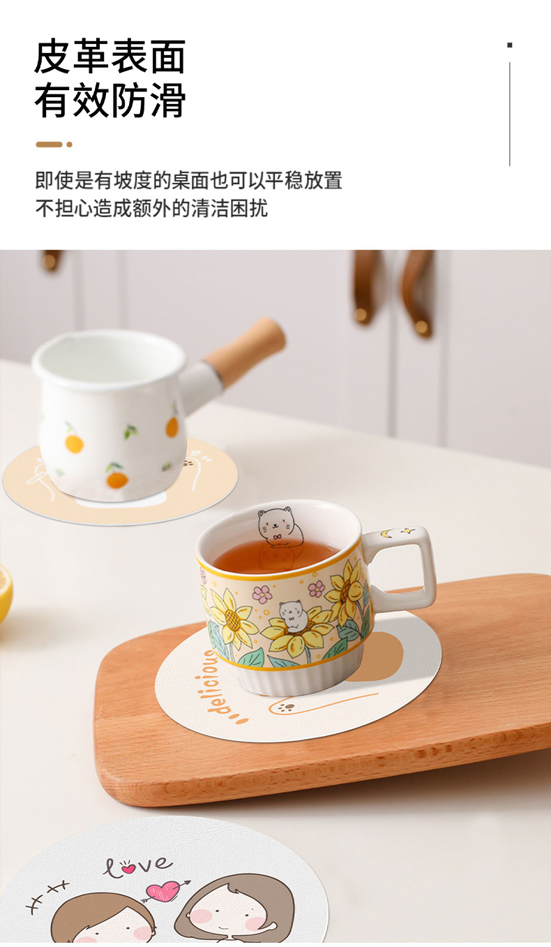 Cartoon heat insulation pads, placemats, high-temperature resistant table MATS, bowl MATS, pot MATS, plate MATS, PVC MATS, waterproof MATS, ins coasters pic 5
