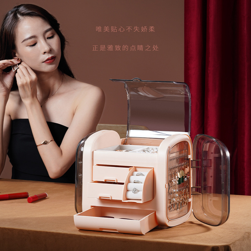 Transparent hand-held jewelry storage box for jewelry boxes pic 2