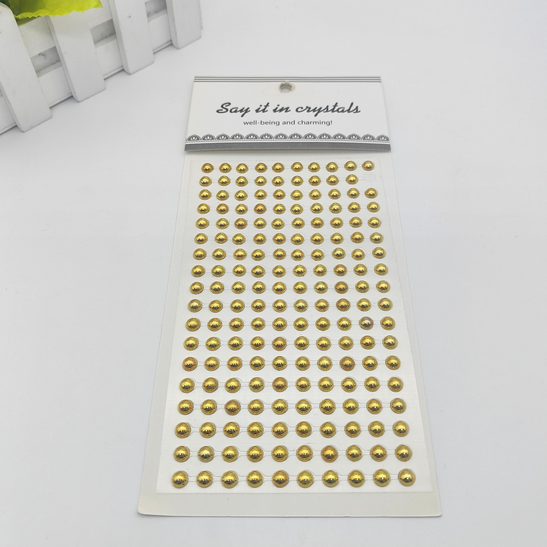 Gold and silver acrylic round diamond stickers, gold and silver pearl DIY creative stickers, car stickers, pearl jewelry decoration pic 10