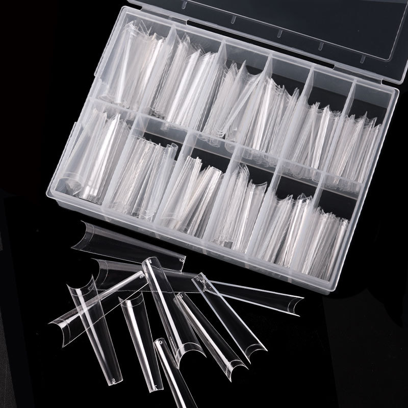 Cross-border nail art pieces, Denim Nail MAX 240 pieces box set, transparent natural color French flat-head denim nail pieces shanilak pic 2