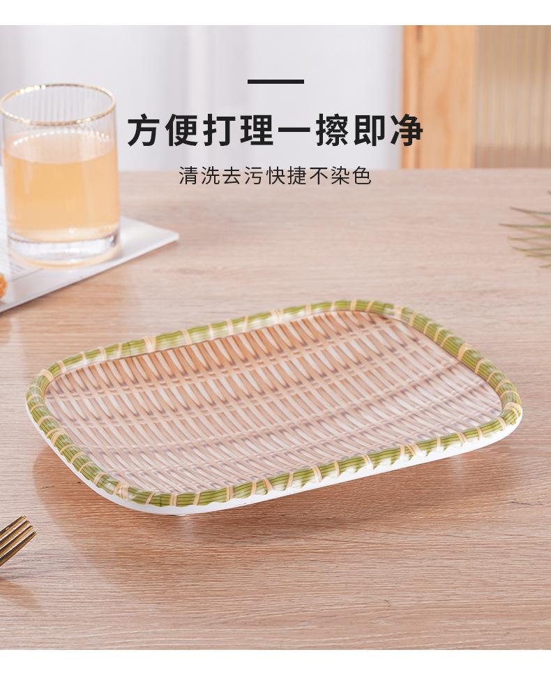 Chenjing Melamine rectangular dried fruit plates, dinner plates, barbecue and hot pot restaurant vegetable plates, melon seed and peanut plates, imitation porcelain pic 17