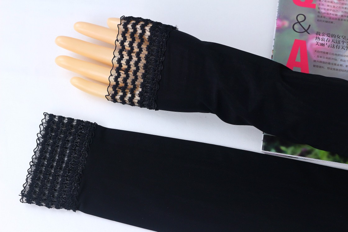 Long sun-protective gloves for women driving, seamless ice silk sleeves, lace thin arm guards, thin style pic 8