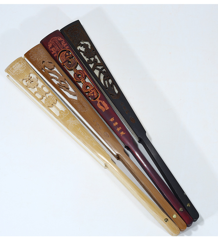 Ancient-style fan, Xuan paper folding fan, blank diy, calligraphy with brush, painting, white and gold-plated fan surface, advertising fan wholesale pic 10