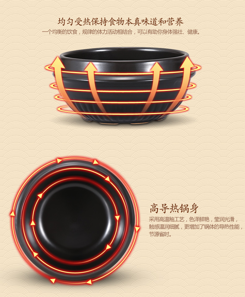 Korean stone pot bibimbap dry pot Korean ceramic pot commercial braised chicken clay pot 煲仔饭 clay pot high-temperature resistant earthenware pot pic 11