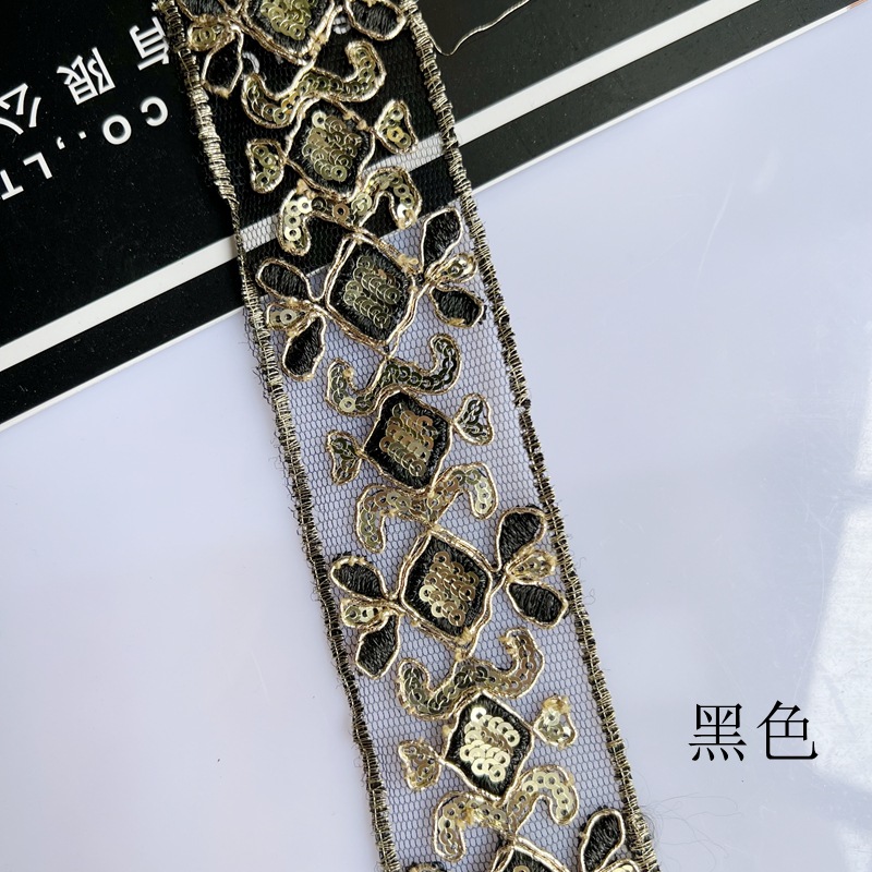 In stock: mesh, sequin, embroidery, lace, gold thread, bone lace, webbing, curtains, wedding lace, clothing accessories pic 33
