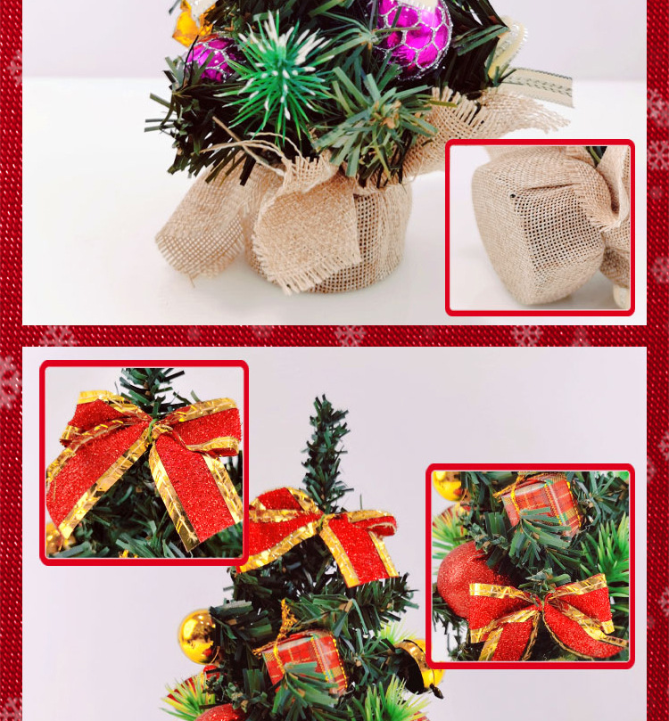 Cross-border new mini Christmas tree, small desktop Christmas tree ornament, 20cm Christmas tree, Christmas decoration items pic 42