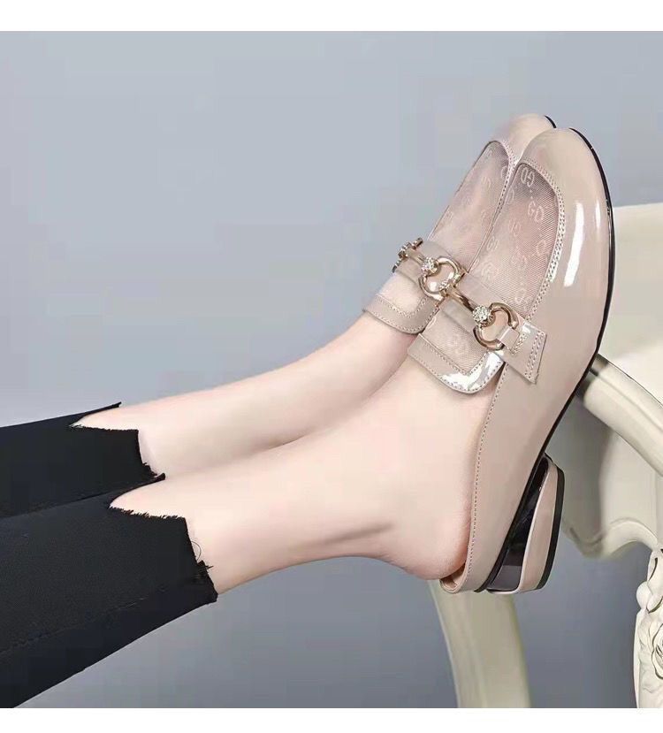 【爆款】2024夏季新款低跟凉拖鞋女外穿时尚透气粗跟尖头英伦女鞋详情3